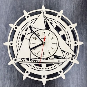 Clock. With the ship Laser cut files SVG DXF CDR Glowforge file vector plans laser file cnc pattern cnc cut laser cut cnc router file