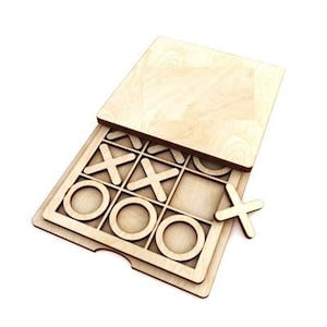 Tic tac toe board game  Laser cut files SVG DXF CDR Glowforge file vector plans laser file cnc pattern cnc cut laser cut cnc router file