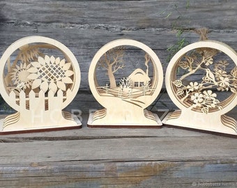 Seasonal Tunnels Laser Cut Files, Digital Craft Glowforge Download  SVG, Dxf,Cdr,Pdf