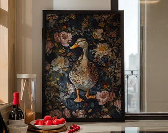 Duck William Morris Wall Art Print or Canvas, Vintage Country