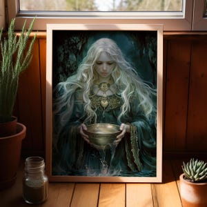 Danu Celtic Goddess Art Poster or Canvas Print, Irish Goddess Wall Art, Irish Mythology Mother Goddess Divine Feminine, Mythology Art Print