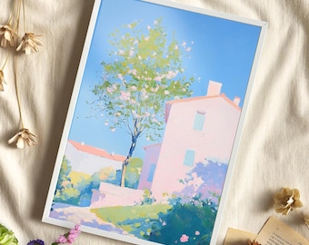 真作　家と自然のパステル画　画家壮風作品　癒　35センチ×25センチ額なし 楽天市場】今成敏夫 パステル画 想い出のあの日 送料無料 【複製