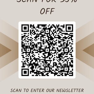 May include: A black and white QR code with the text "SKYVINITY8 SCAN FOR 35% OFF" above it and the text "SCAN TO ENTER OUR NEWSLETTER AND RECEIVE 35% OFF YOUR ORDER TODAY!" below it.