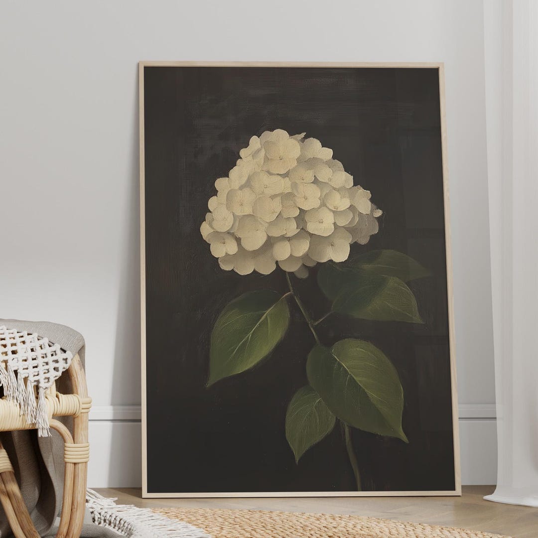 Dark Academia White Hydrangeas Inspired by John Singer Sargent Wall Art ...