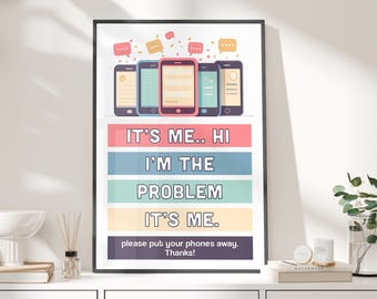 No Cell Phones Sign Poster or Canvas, Gen Z Slang Class Posters, High School Classroom Rule Poster, Middle School Teacher Typography Print