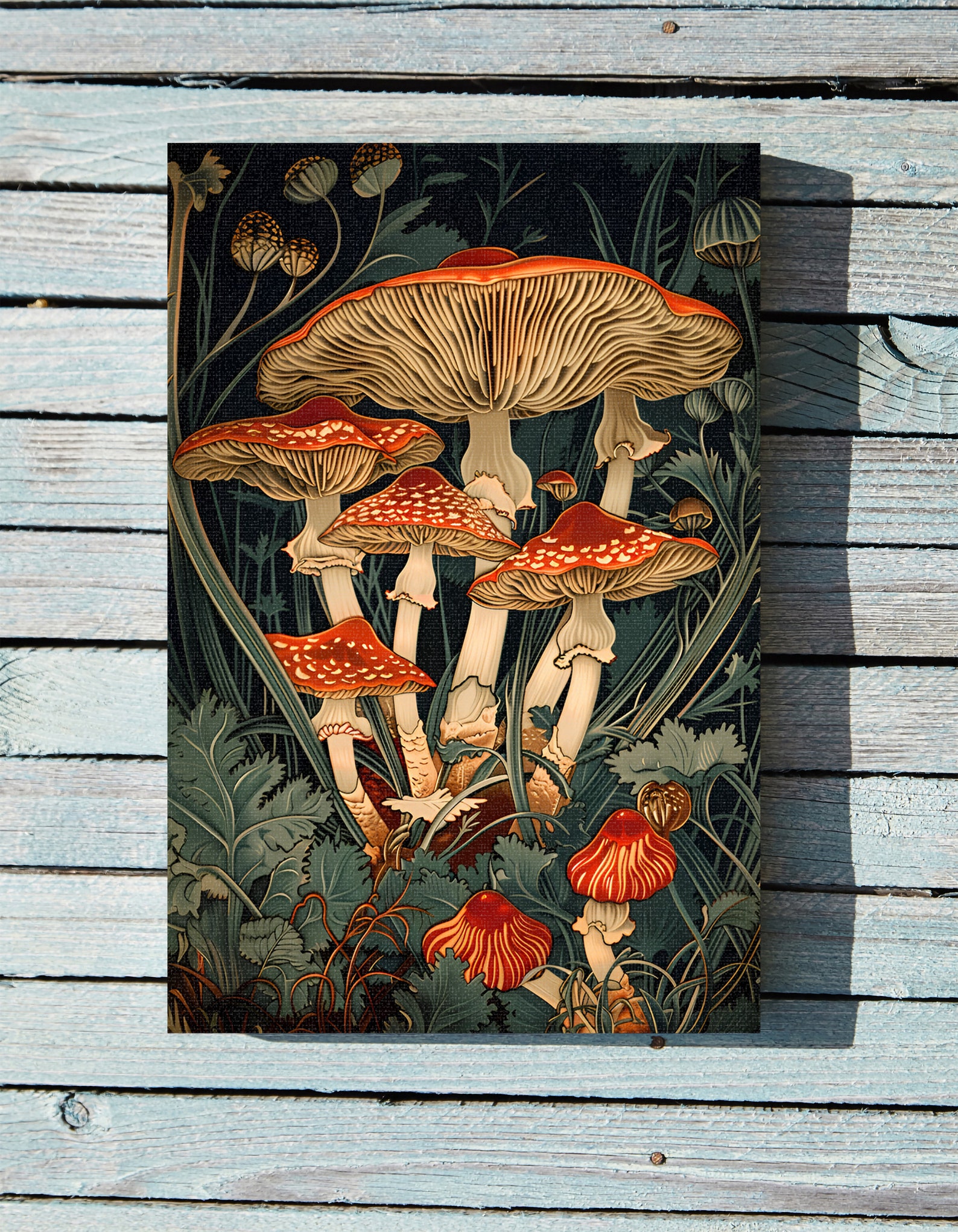 Mushroom Poster William Morris Art Print or Canvas, Whimsigoth Mushroom ...