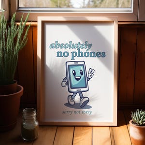 No Phones Classroom Sign Poster or Canvas Print, Gen Z Slang Class Posters, Classroom Rules Print, Cute Phone Character, Teacher Art Print