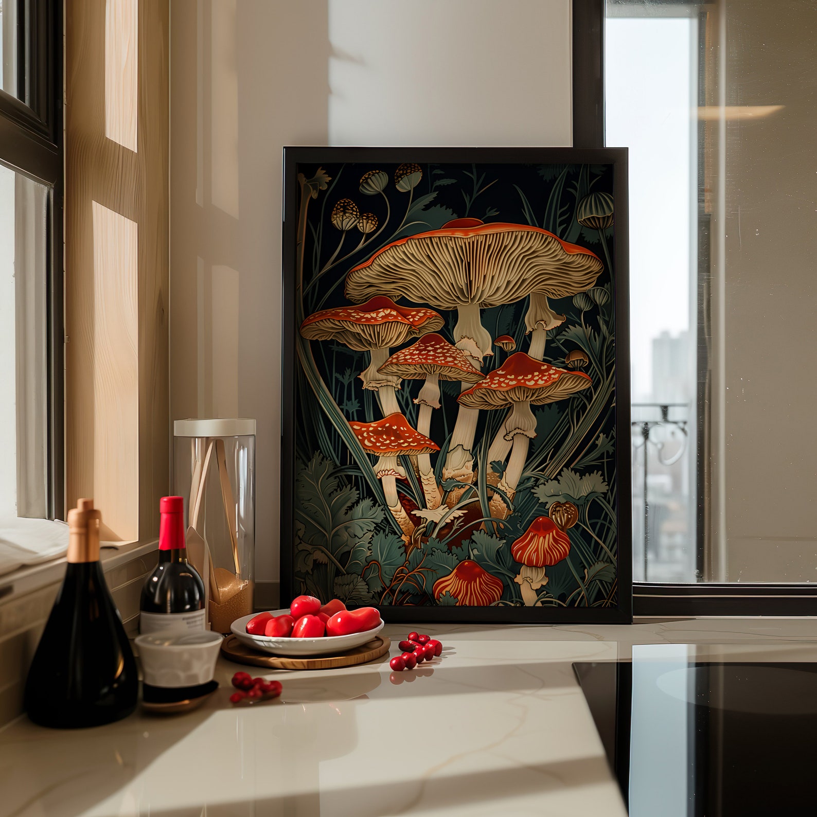 Mushroom Poster William Morris Art Print or Canvas, Whimsigoth Mushroom ...