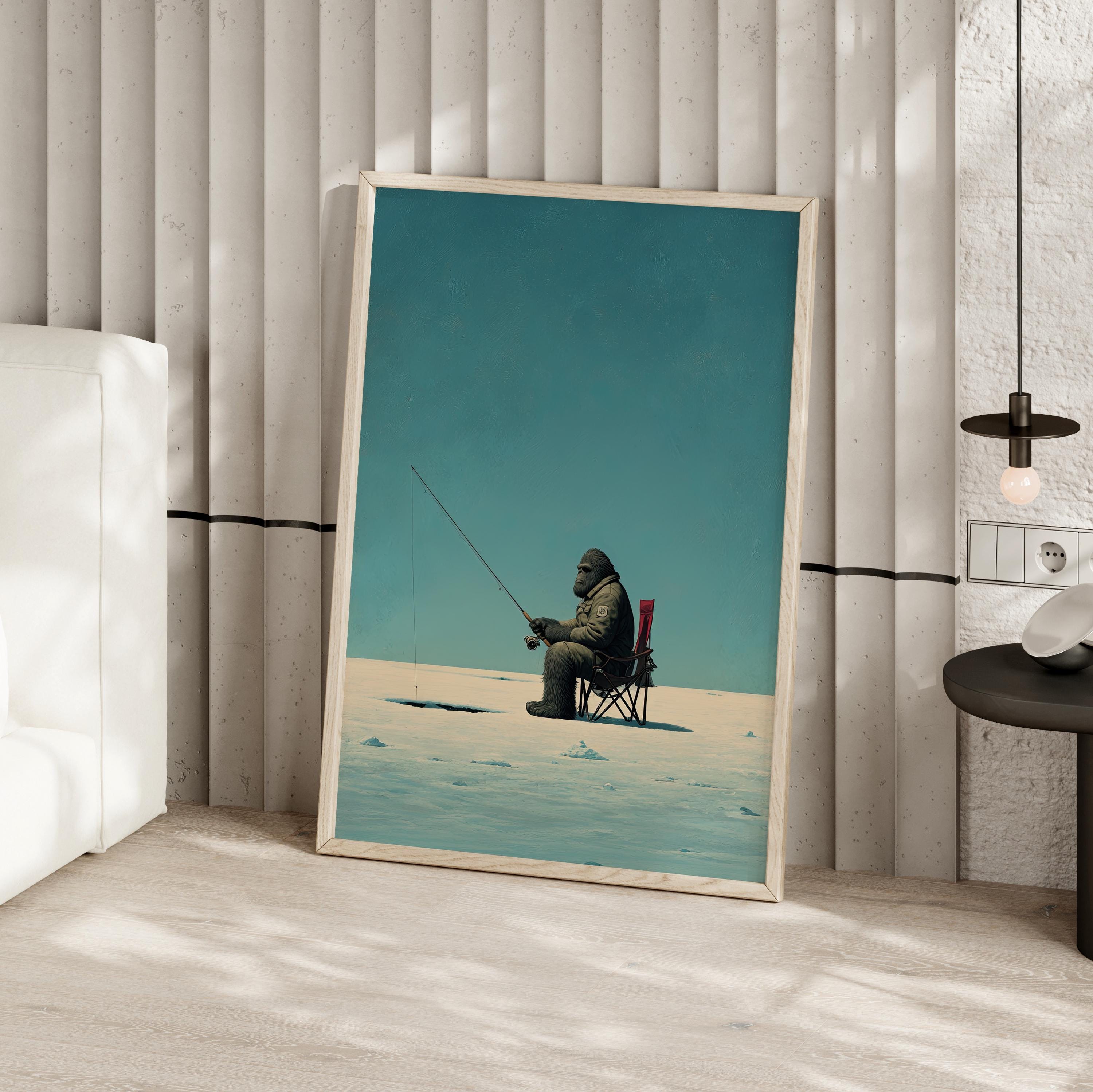 Ice Fishing Painting - Etsy