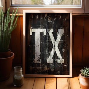 Western Texas Typography Art Print or Canvas, Home State Gifts Country Southern, Minimalist Ranch Wall Decor, Rustic Wall Poster Retro Texas