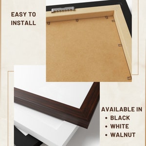 Pode incluir: Uma impress&atilde;o emoldurada com uma moldura de madeira marrom, uma moldura branca e uma moldura preta. A impress&atilde;o est&aacute; dispon&iacute;vel em preto, branco e noz.