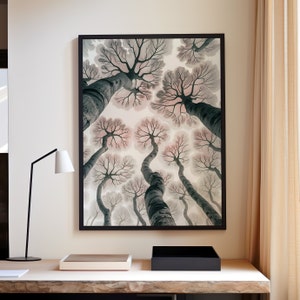Forest Brain Canopy Abstract Art Print or Canvas Print, Abstract Nature Wall Art, Forest Trees Woodland Wall Art, Brain Botanical Poster