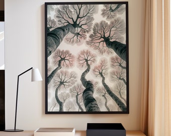 Forest Brain Canopy Abstract Art Print or Canvas Print, Abstract Nature Wall Art, Forest Trees Woodland Wall Art, Brain Botanical Poster
