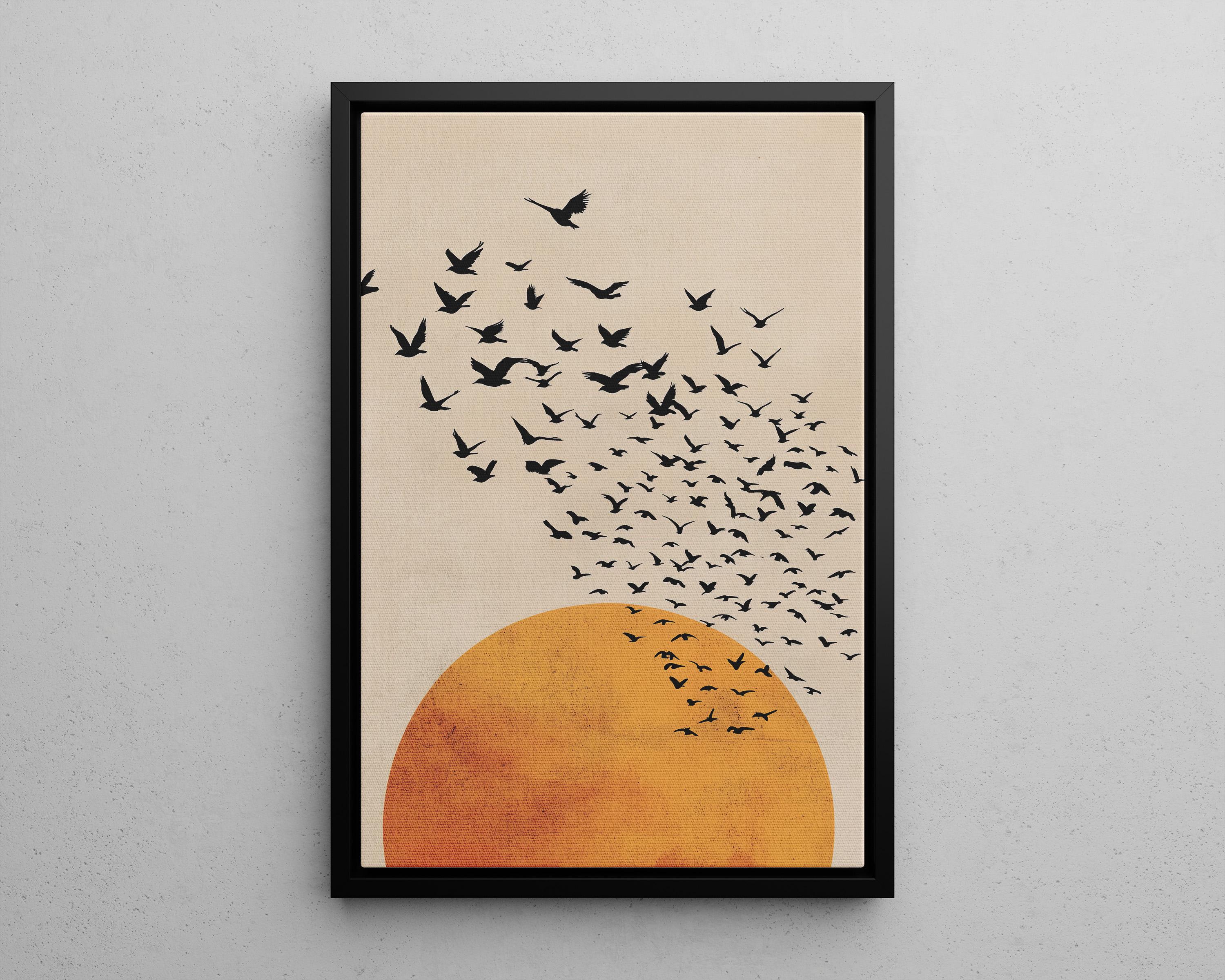 Sun 3 Piece Set Japanese Wall Art Poster or Canvas Print, Triptych