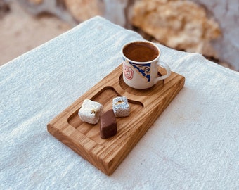 Tea, coffee and snack serving board