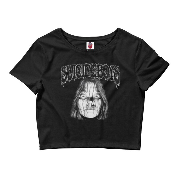 Custom Suicide Boys x Carrie Crop Top Baby Tee Edgy Graphic Tee for Alternative Fashion