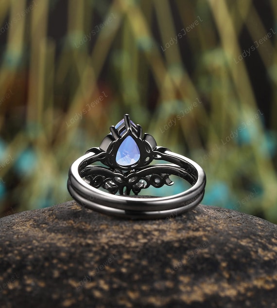 Rhodium 14kt Black Gold S Vintage Round Cut Alexandrite And Black