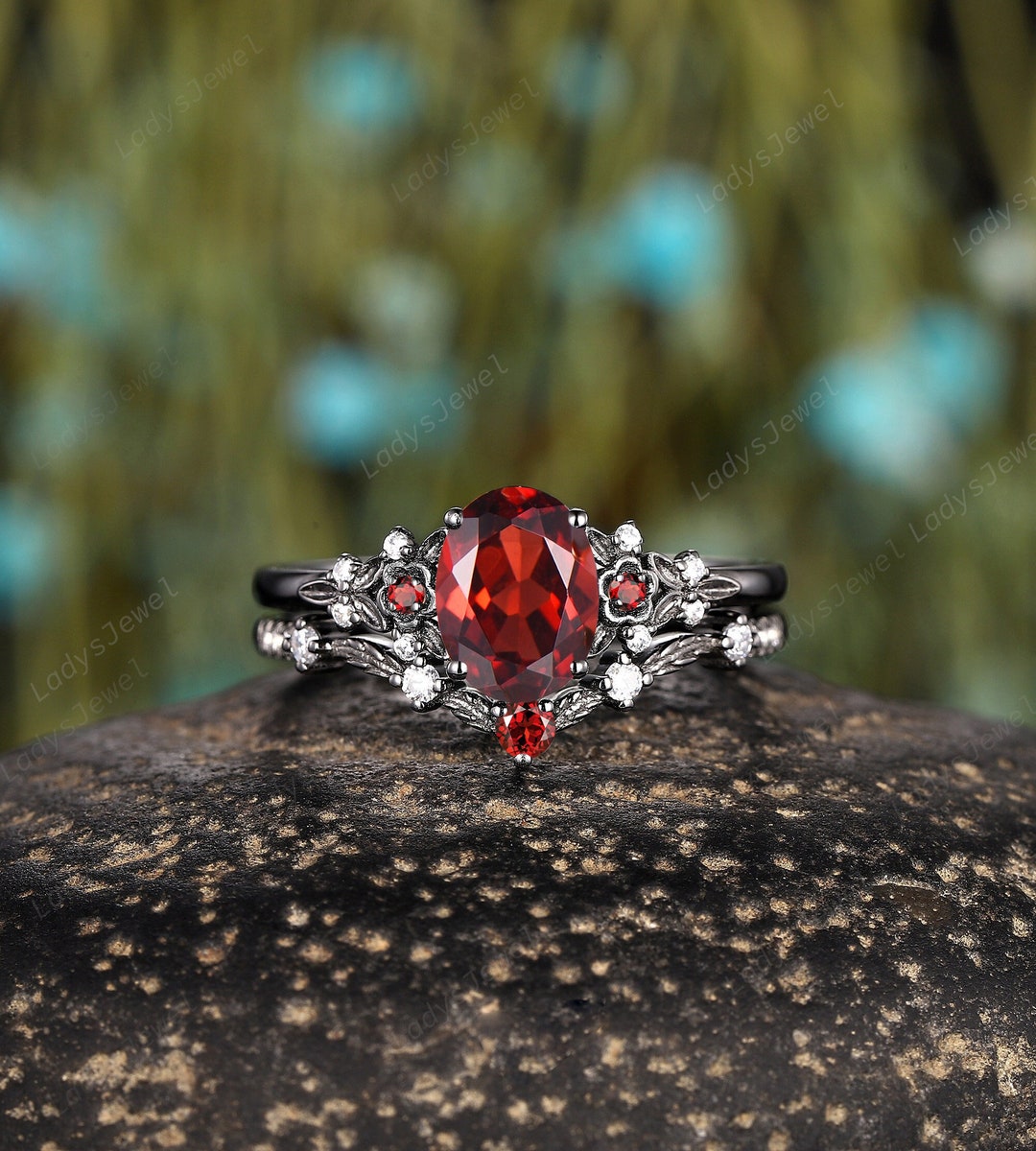 Red Color Gota Ring Set Of 10 main image 1