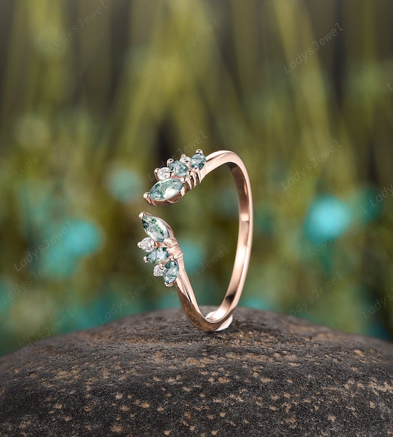 Marquise & Round Cut Diamond Ring Enhancer / Guard In 925 Sterling Silver - Open Wrap For Engagement Rings