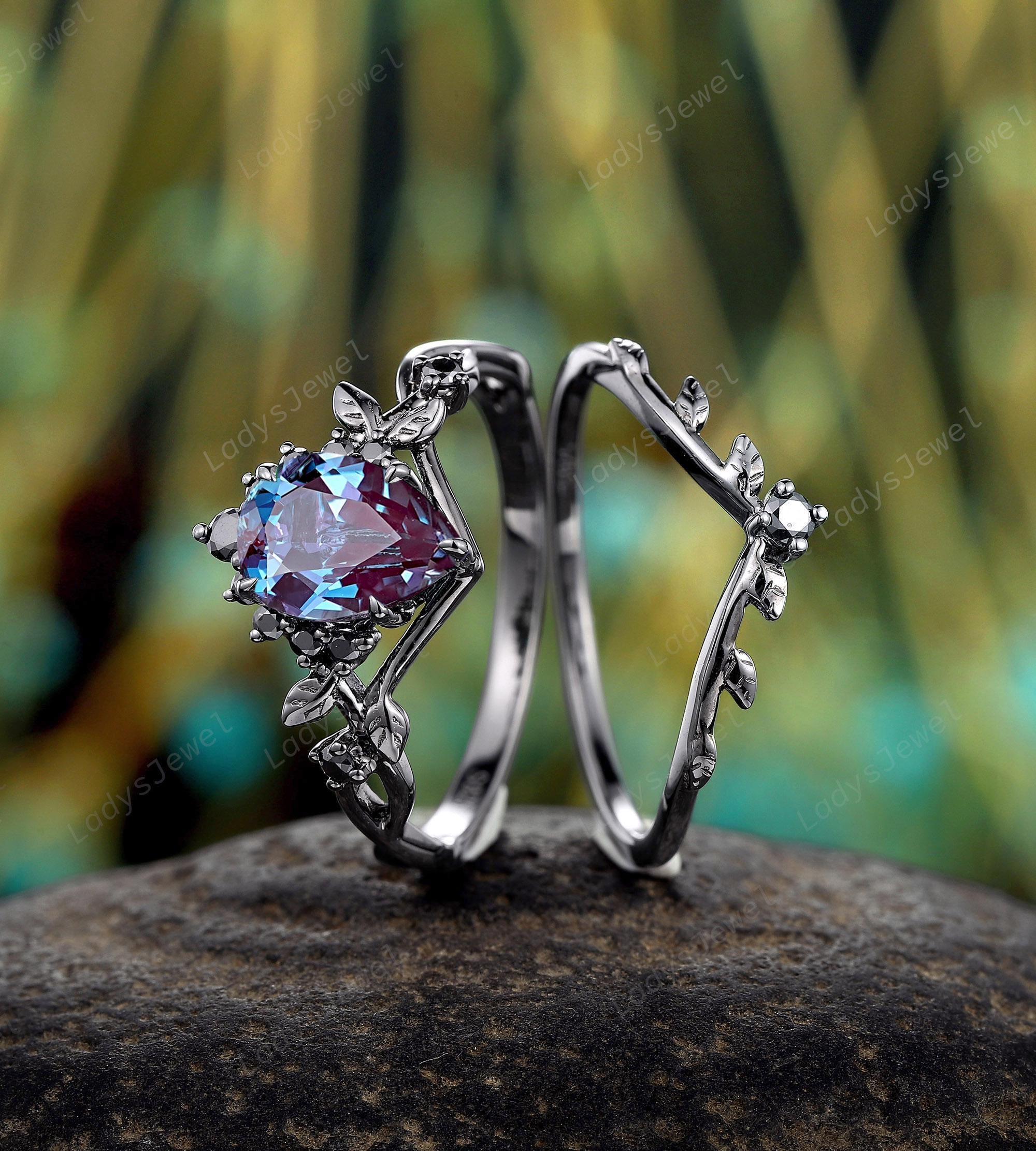 Promise Ring Custom Wedding Ring Sets Alexandrite Jewelry Kite