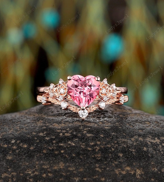 Vitanni Anillo Zafiro Rosa Diamante Anillo De Compromiso Zafiro