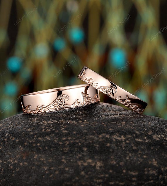 wedding band wave design ring