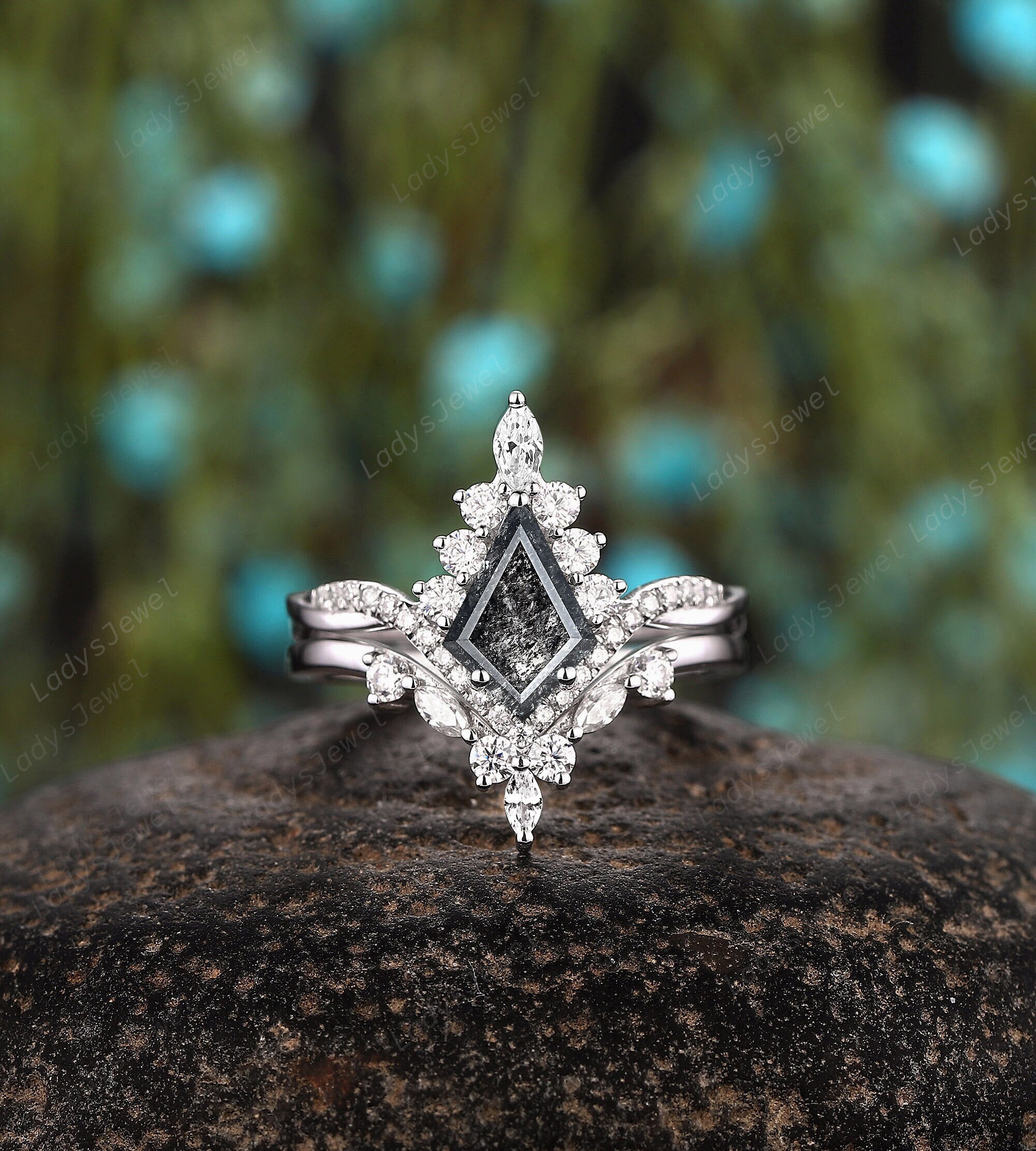 Black Diamond Bridal Set Etsy UK