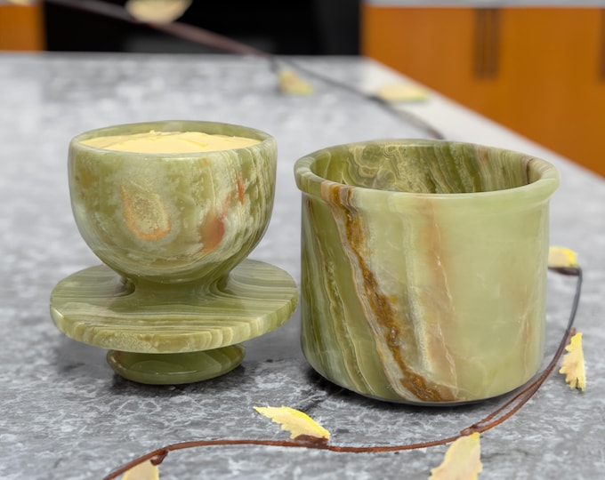 Handmade Marble Butter Keeper: Elegant Kitchen Decor