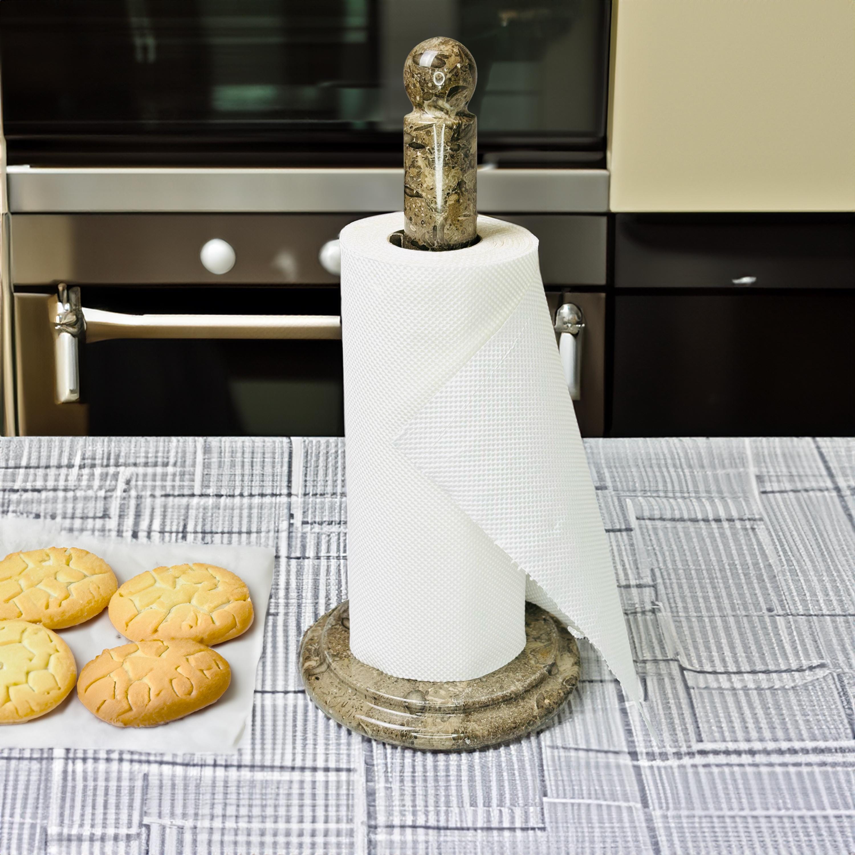 Paper Towel Holder Marble Paper Napkin Dish Durable Towel Holder for Kitchen and Dining Countertop
