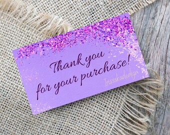 Thank you for your purchase card ready to be printed 9 * 5 cm