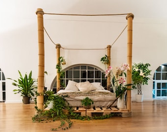 Bohemian Java Bamboo Bed Frame: Light