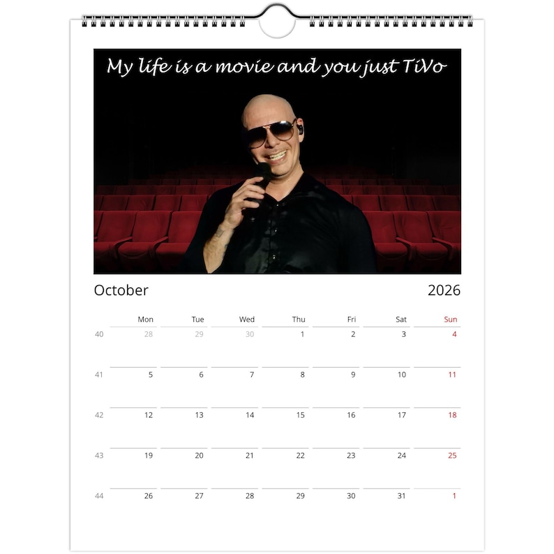 Pitbull Singer Inspirational Meme Calendar 2026 - delivers to USA & Canada only image 5