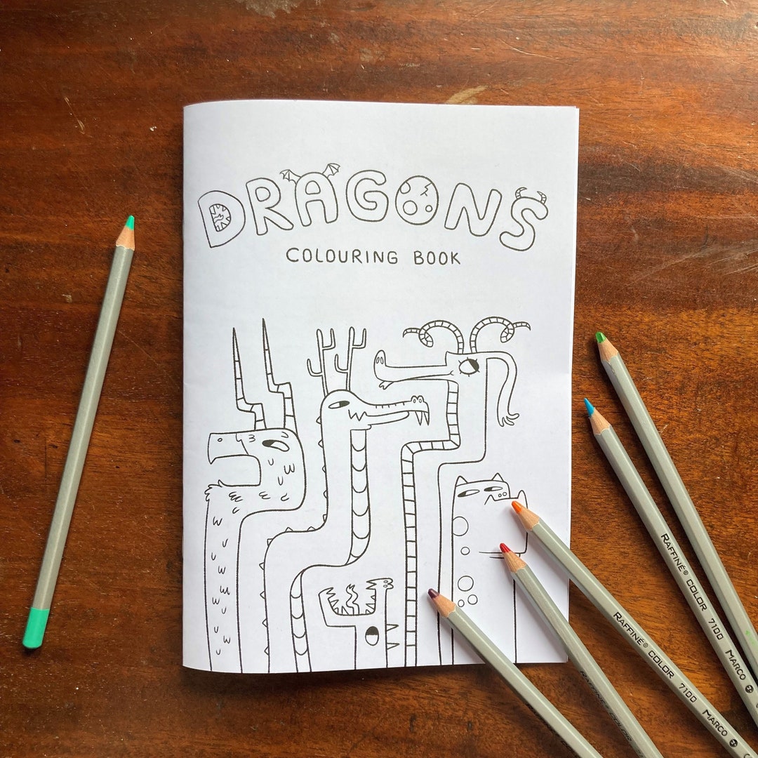 Mini Colouring Book - Dragon Colouring Book - A5 Colouring Book ...