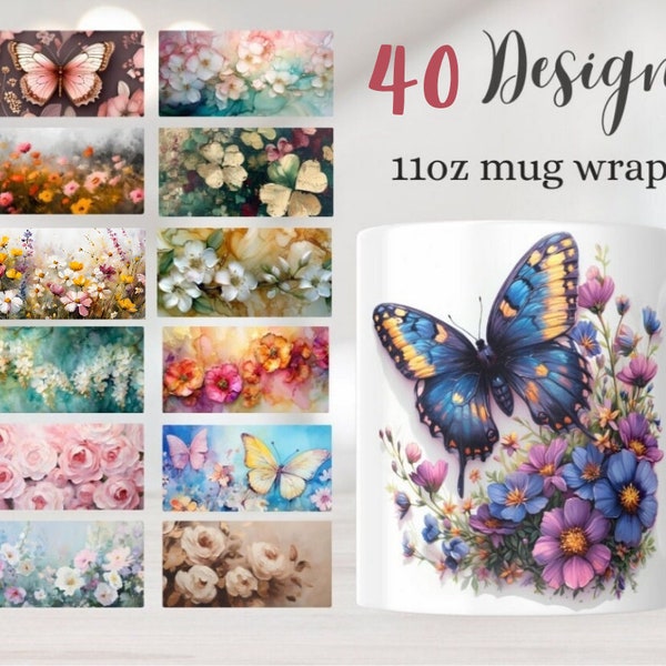 Floral Mug wrap bundle design floral mug wraps Floral designs Sublimation bundle downloadable mug wrap for Spring mugwraps lovely mug wrap