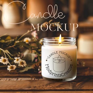 Printify Soy Candle Mockup Candle, 9oz Scented Soy Candle Mockup, Candle business Mockup, Lumient Candle Jar Mockup