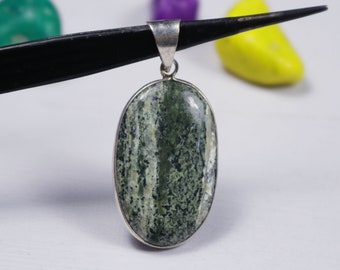 Natural Green Swiss Opal Gemstone 925 Silver Pendant, Swiss Opal Stone 925 Solid Silver Pendant, Swiss Opal Bezel Pendant Jewelry #D