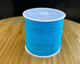 Blue Nylon Parachute Cord, 0.8mm Macrame String, 100 Yard