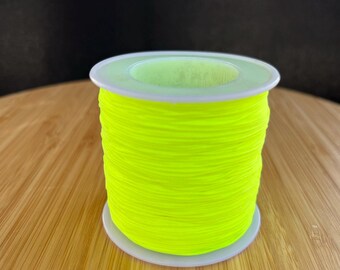 Neon Yellow Parachute Cord, 100 Yard Nylon Macrame Rope (0.8 mm)