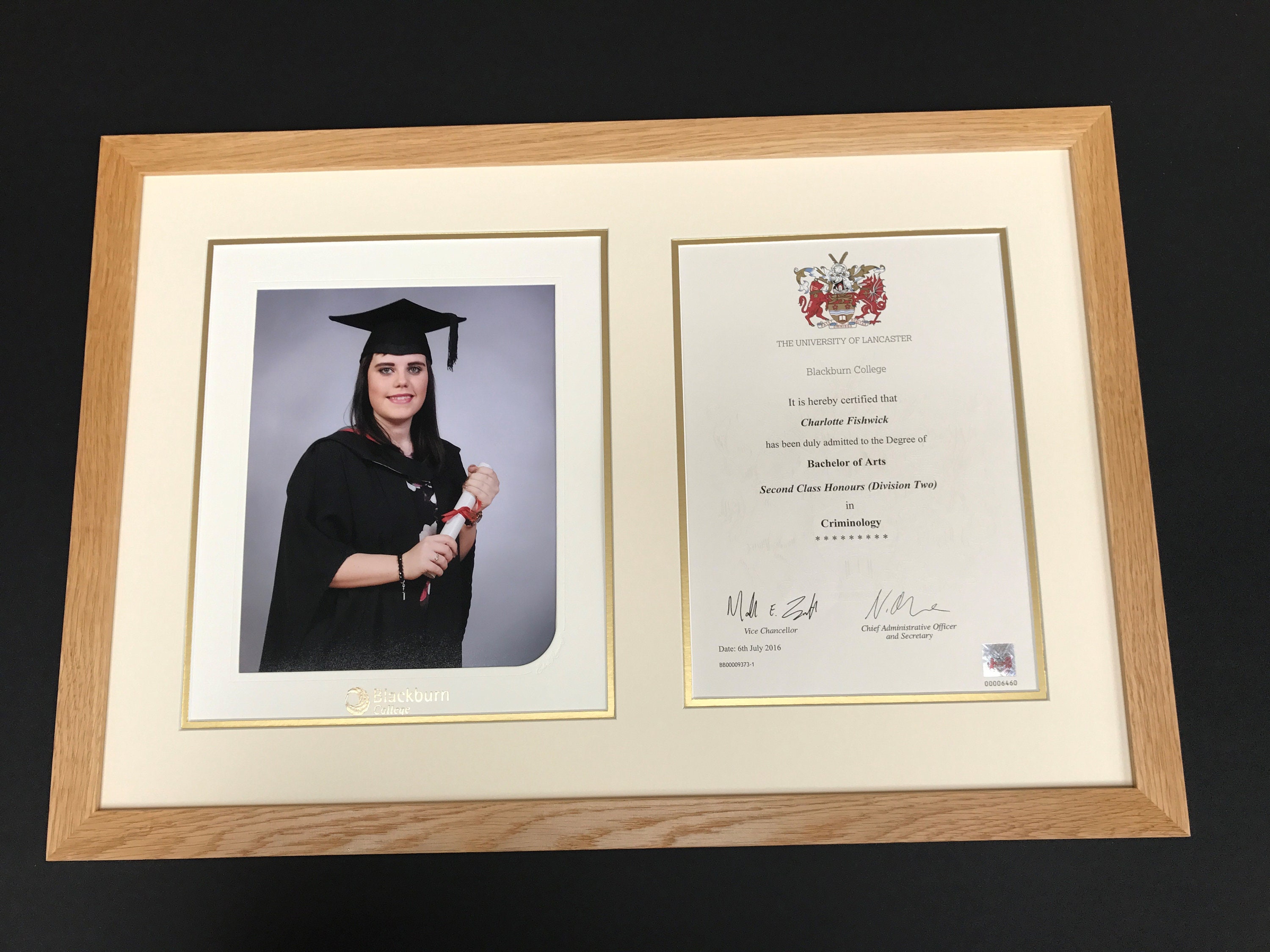Oak Graduation Photo Frame Double A4 Certificate Frame | Oak Wood ...