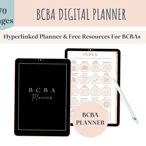 BCBA Digital Planner, BCBA Resources, ABA therapy, Planner for therapist