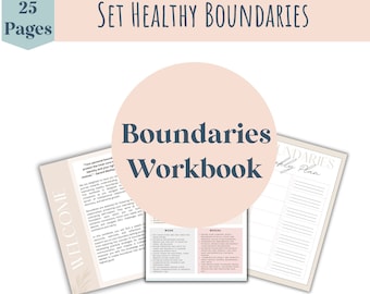 Boundaries Workbook, Boundaries Worsheets,Healthy Boundaries, Digital Download, Mental Health, co-dependency, journal prompts