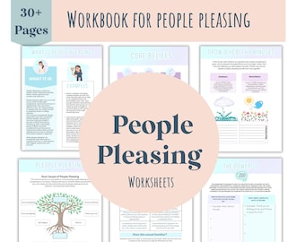 People Pleasing Worksheets, People Pleasing Bundle, boundaries, Healthy Relationships, Workbook, Counselor Worksheets