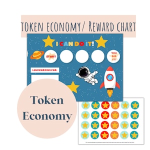 Space Token Board, Token Economy, Token Economy System, ABA Reward Chart, Behavior Chart, Autism, ABA Materials