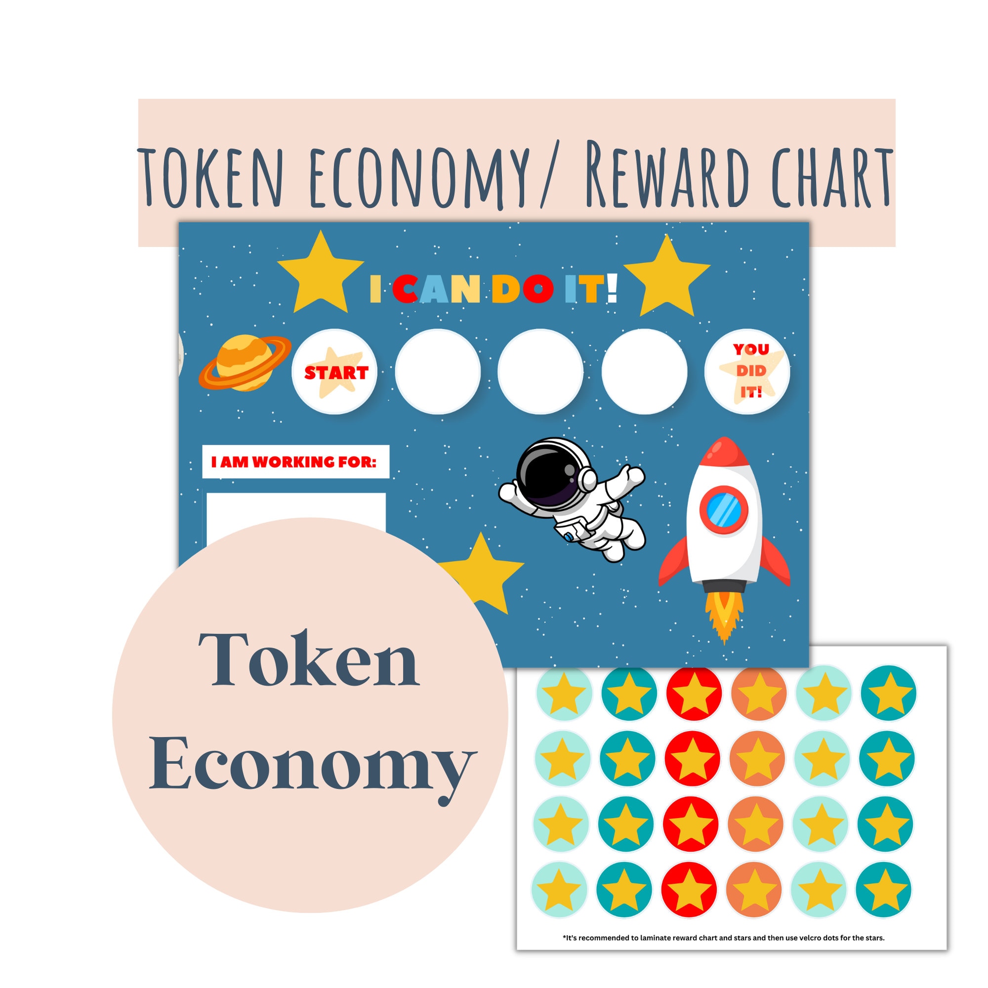 Space Token Board, Token Economy, Token Economy System, ABA Reward