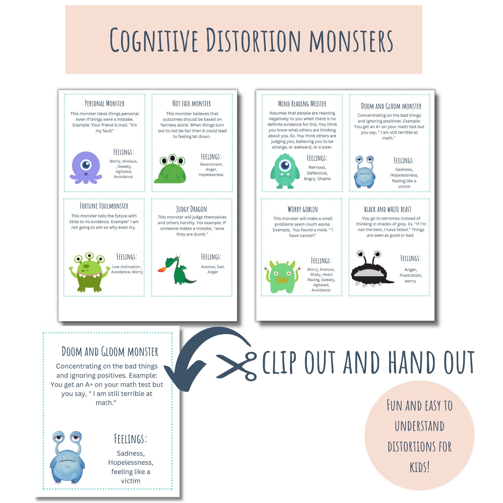 Kids and Adolescent CBT Activities, CBT Worksheets for Teens and Kids ...