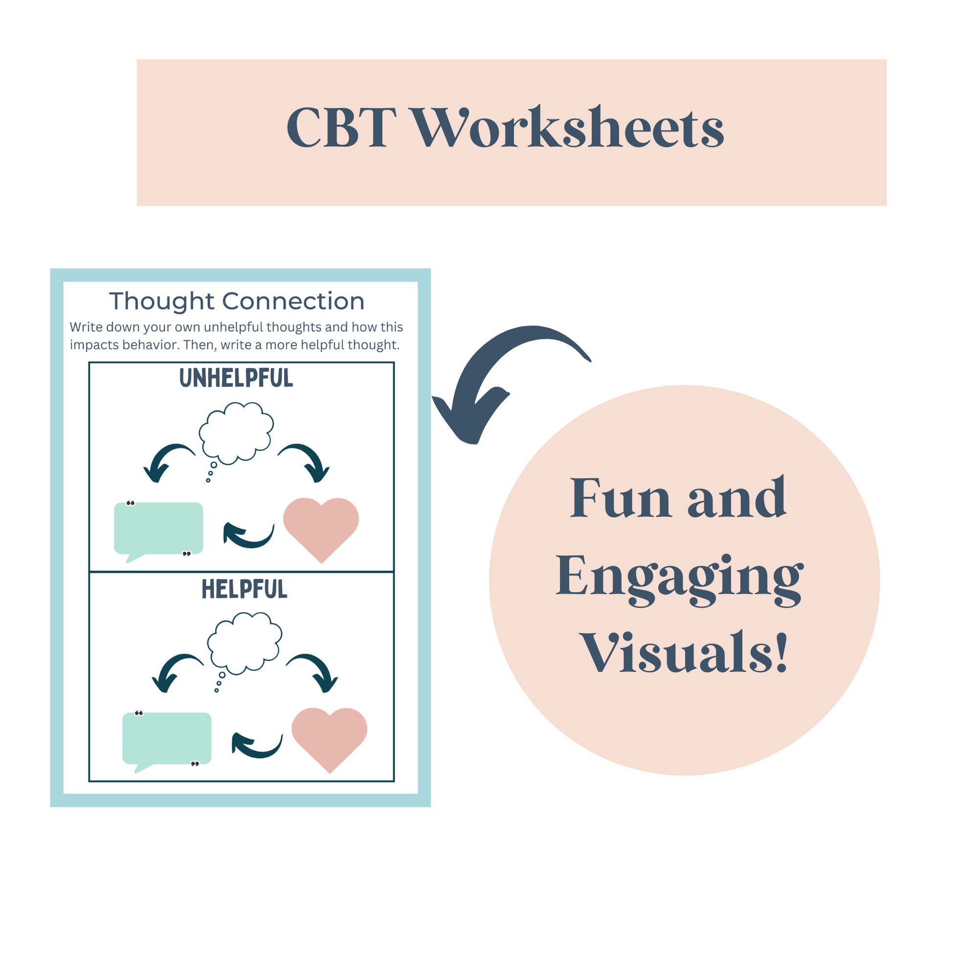 Trauma Focused CBT for Kids and Teens Workbook, CBT for Kids, PTSD Worksheets, Counselor