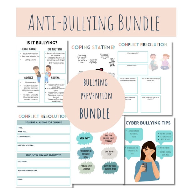 Anti-Bullying Activity for Kids, Bullying for Kids, Bullying Strategies, Therapy game, Autism, ABA, Social Skills Group Activity, Bundle