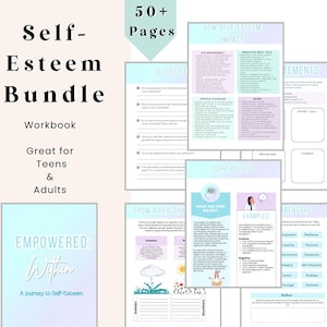 Self Esteem Worksheets, Confidence Building Workbook, Self Confidence Therapy, People Pleasing, Communication Skills & Boundary Setting