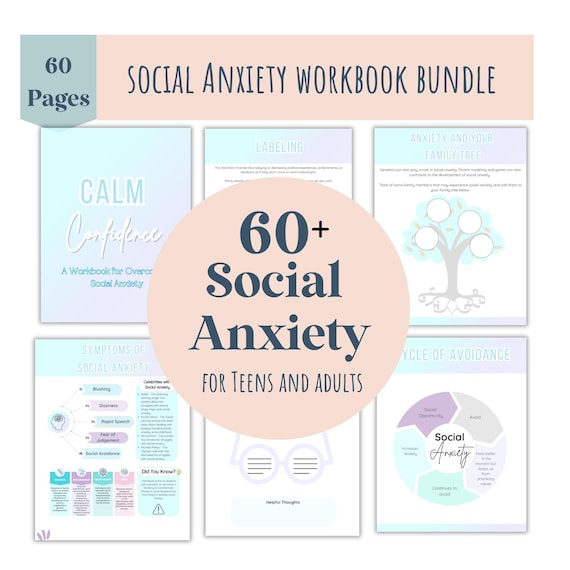 Social Anxiety Workbook For Teens and adults,  Social Anxiety Worksheets, Social Phobia, CBT Activities, Printable Social Anxiety Worksheets