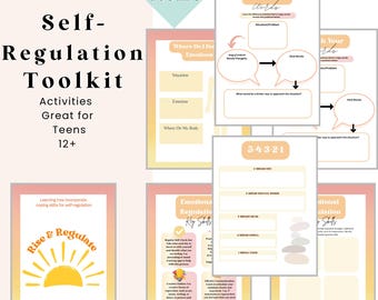 Self-Regulation Skills PRINTABLE for  teens, Anxiety and Coping Skills Workbook, Calm Down Skills, Social Skills